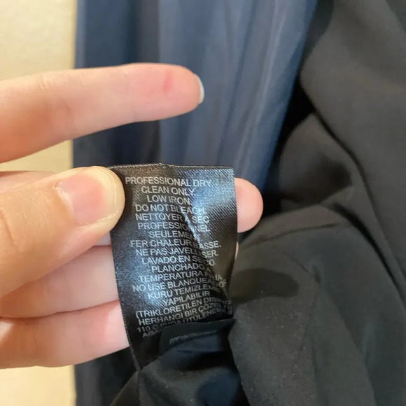 TIBI Strapless Towel Dress Navy Silk Size 2 Chic Effortless Drape Front - Picture 12 of 13